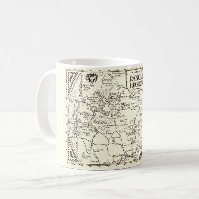 Maine's Rangeley Lakes Region Map Mug (Front Left)