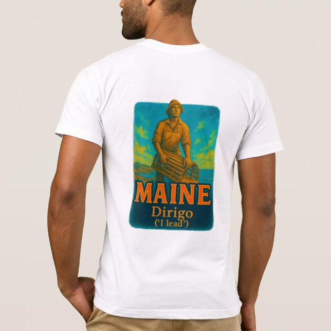 Maine's vibrant artistic T-shirt design!  (Back)