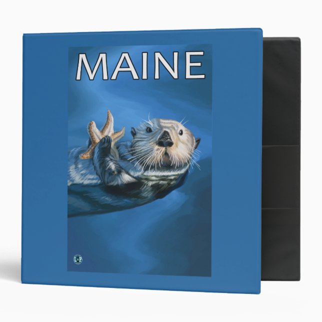 MaineSea Otter Scene 3 Ring Binder (Front/Inside)