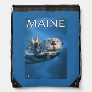 MaineSea Otter Scene Drawstring Bag