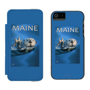 MaineSea Otter Scene Wallet Case For iPhone SE/5/5s