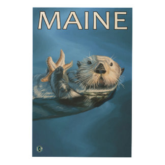 MaineSea Otter Scene Wood Wall Decor