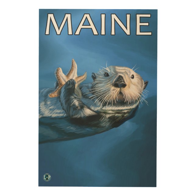 MaineSea Otter Scene Wood Wall Decor (Front)