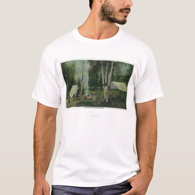 MaineView of a Campground in the Maine Woods T-Shirt (Front)