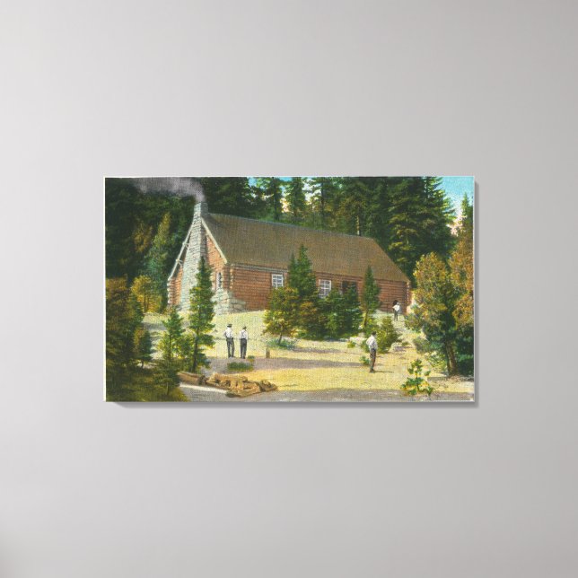 MaineView of a Log Cabin in the Maine Woods Canvas Print (Front)