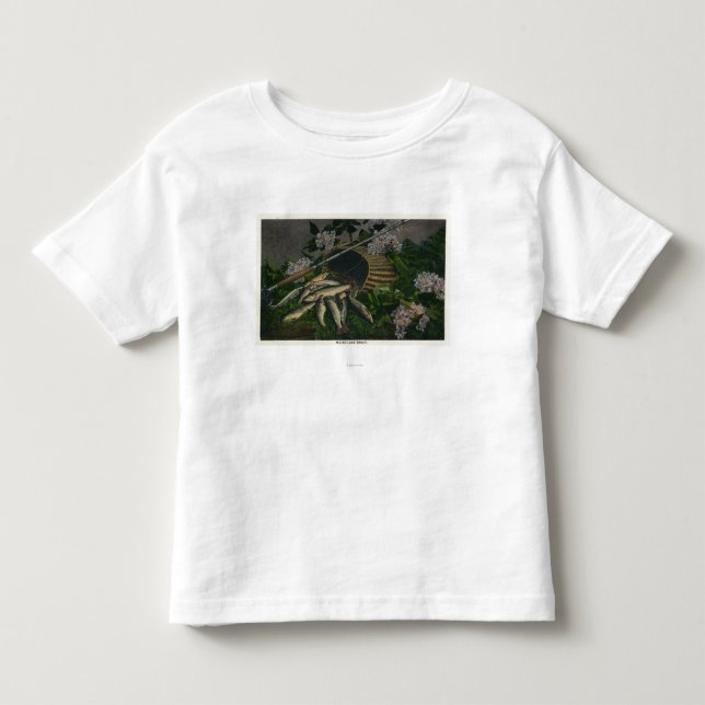 MaineView of a Nice Catch of Maine Lake Trout Toddler T-shirt (Front)