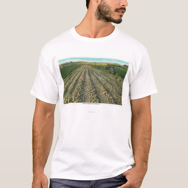 MaineView of a Potato Farm in Maine T-Shirt (Front)