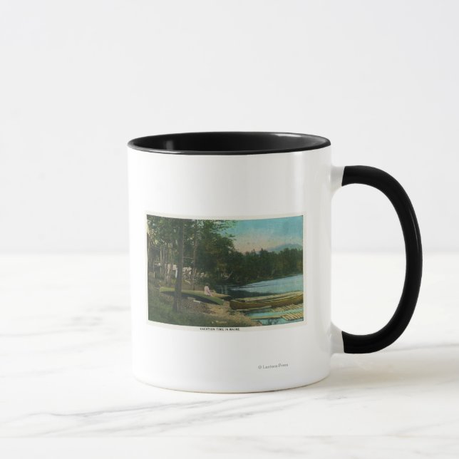 MaineView of a Woman on a Canoe by the Shore Mug (Right)