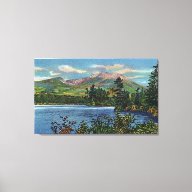 MaineView of Mount Katahdin and Daicey Pond Canvas Print (Front)