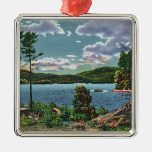 MaineView of Squaw Mountain and Moosehead Lake Metal Ornament