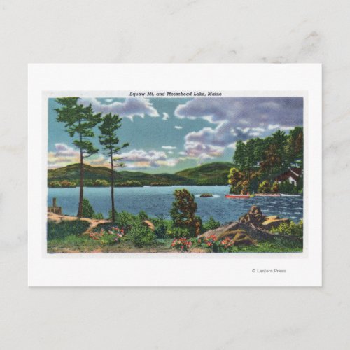 MaineView of Squaw Mountain and Moosehead Lake Postcard