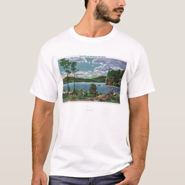 MaineView of Squaw Mountain and Moosehead Lake T-Shirt (Front)