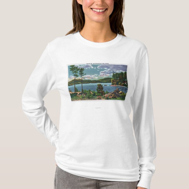 MaineView of Squaw Mountain and Moosehead Lake T-Shirt (Front)