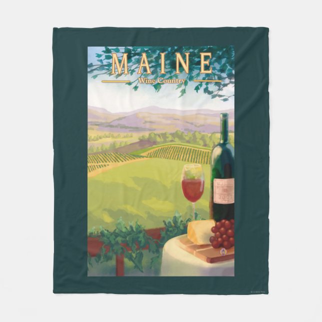 MaineWine Country Scene Fleece Blanket (Front)
