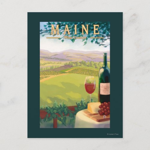 MaineWine Country Scene Postcard