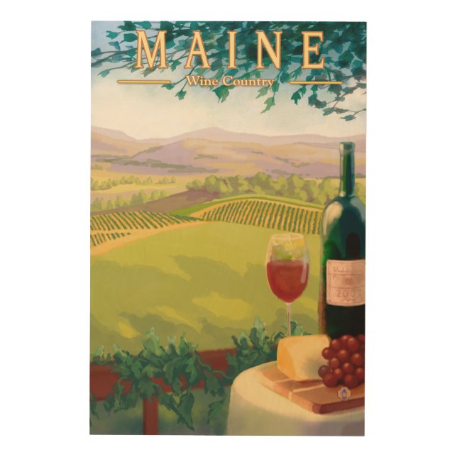 MaineWine Country Scene Wood Wall Decor (Front)