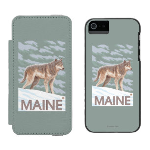MaineWolf Scene iPhone SE/5/5s Wallet Case