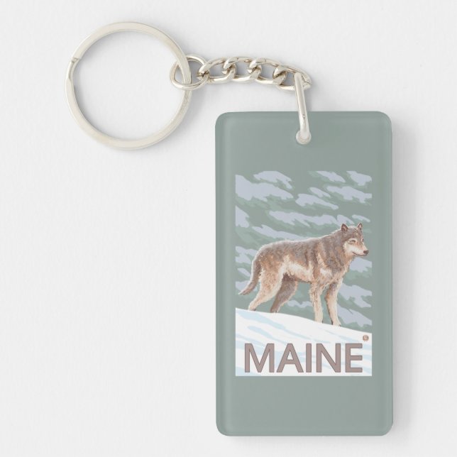 MaineWolf Scene Keychain (Front)