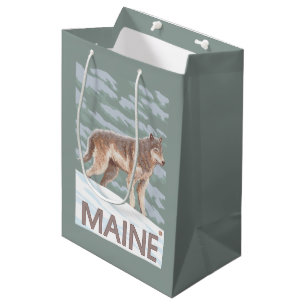 MaineWolf Scene Medium Gift Bag