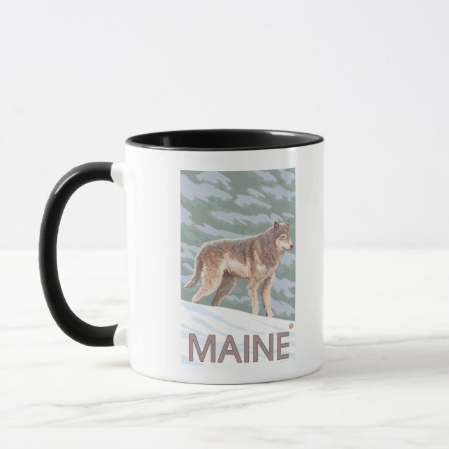 MaineWolf Scene Mug (Left)