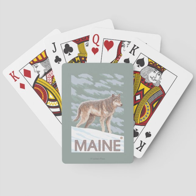 MaineWolf Scene Poker Cards (Back)