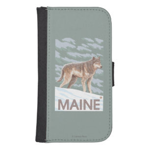 MaineWolf Scene Galaxy S4 Wallet Case