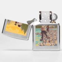 MaineWomen Fly Fishing Scene Zippo Lighter