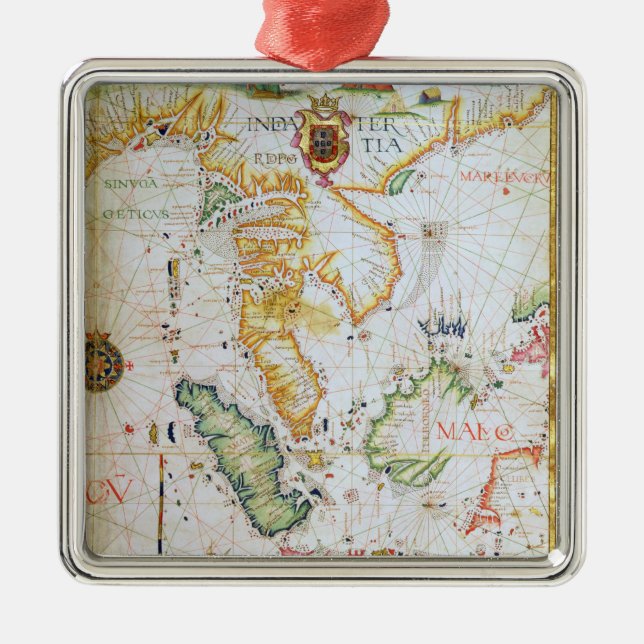 Mainland Southeast Asia, detail from world atlas Metal Ornament (Front)