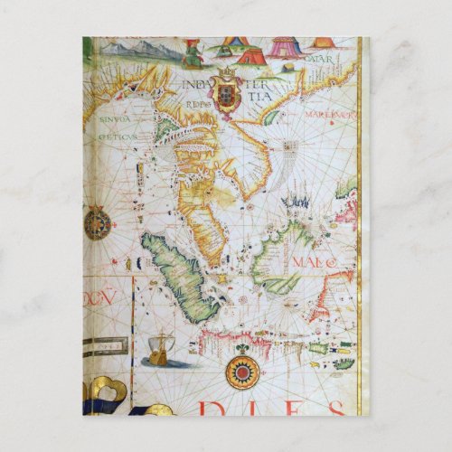 Mainland Southeast Asia detail from world atlas Postcard