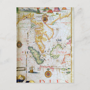 Mainland Southeast Asia, detail from world atlas Postcard