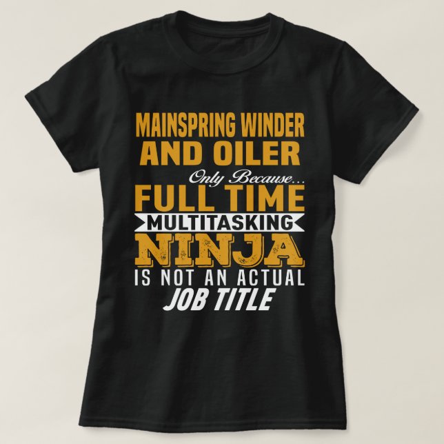 Mainspring Winder And Oiler T-Shirt (Design Front)