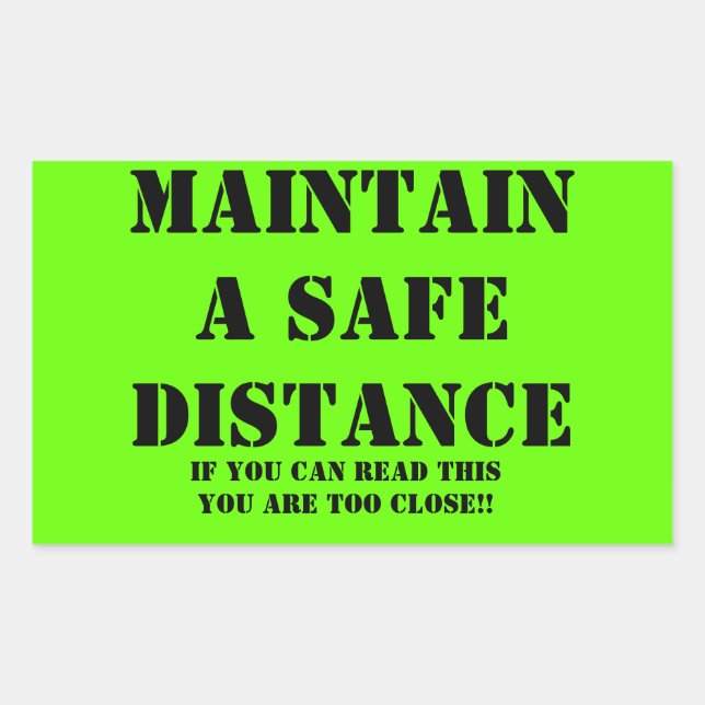 Maintain a safe distance Sticker (Front)