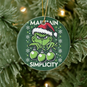 Maintain simplicity ! Grinich Christmas Ornament