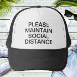 Maintain Social Distance Custom Text Baseball Trucker Hat<br><div class="desc">Add a text and easily create your personalized baseball hat. Click CUSTOMIZE to change the background color or text color. You can TRANSFER this DESIGN on other Zazzle products and adjust it to fit most of the Zazzle items. You can also click the CUSTOMIZE button to add, delete or change...</div>