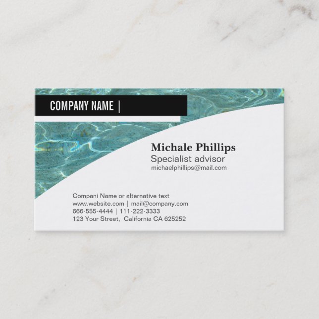 MAINTENANCE OF SWIMMING POOLS SWIMMING POOL BUSINESS CARD (Front)