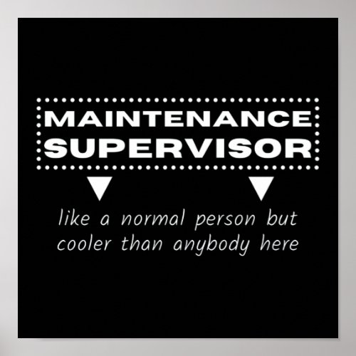Maintenance Supervisor funny job slogan Poster