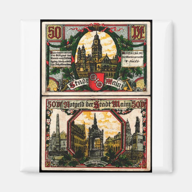 Mainz 50 Pfg 1921 Magnet (Front)