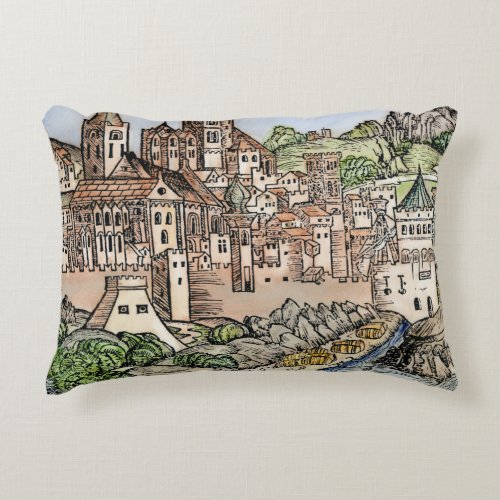 Mainz Germany 1493 Decorative Pillow