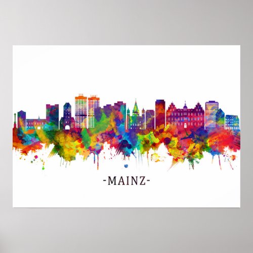 Mainz Germany Skyline Poster