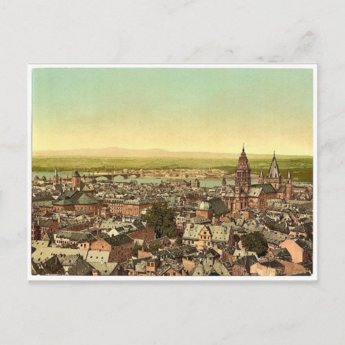 Mainz towards the Rhine the Rhine Germany magni Postcard