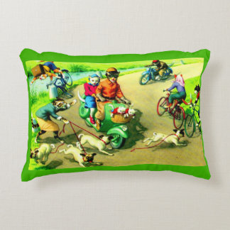 Mainzer cats on motorcycles and bikes accent pillow