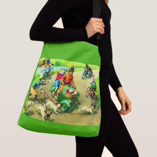 Mainzer cats on motorcycles and bikes crossbody bag