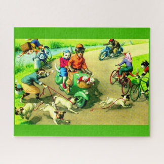 Mainzer cats on motorcycles and bikes jigsaw puzzle