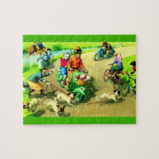 Mainzer cats on motorcycles and bikes jigsaw puzzle