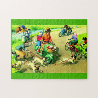 Mainzer cats on motorcycles and bikes jigsaw puzzle