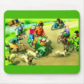 Mainzer cats on motorcycles and bikes mouse pad