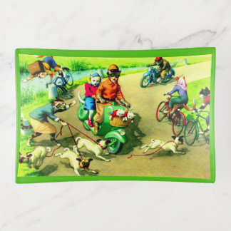 Mainzer cats on motorcycles and bikes trinket tray