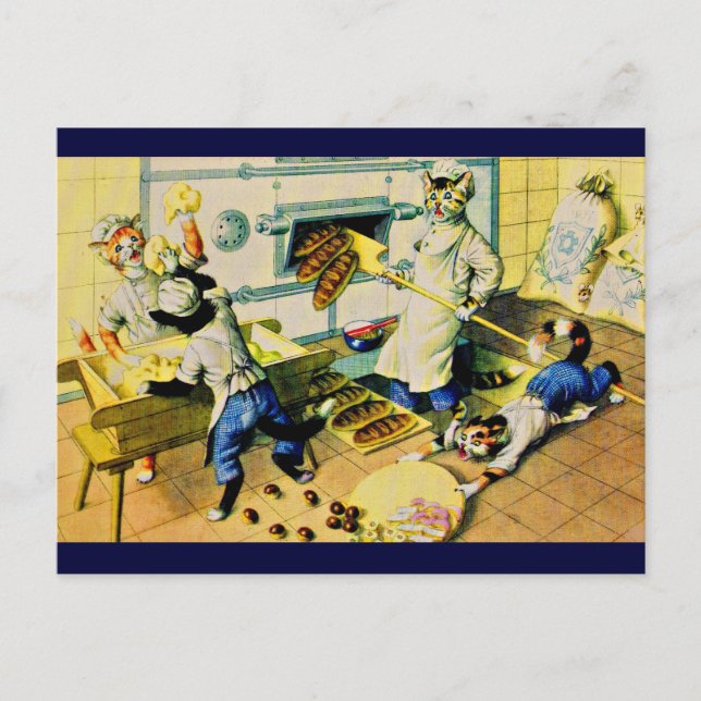 Mainzer chaotic bakery cats postcard (Front)