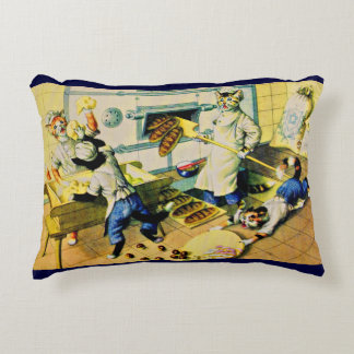 Mainzer chaotic bakery cats print accent pillow