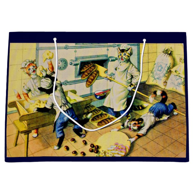 Mainzer chaotic bakery cats print large gift bag (Front)